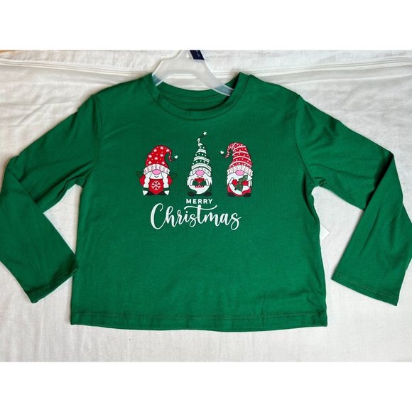 Holiday Time Gnomes Tee Shirt Long Sleeve Green New Gifts Christmas School Party - Picture 1 of 7